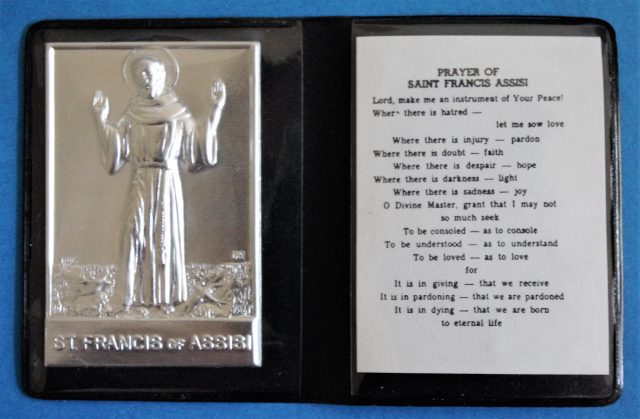 St. Francis of Assisi Metal Plaque Folder
